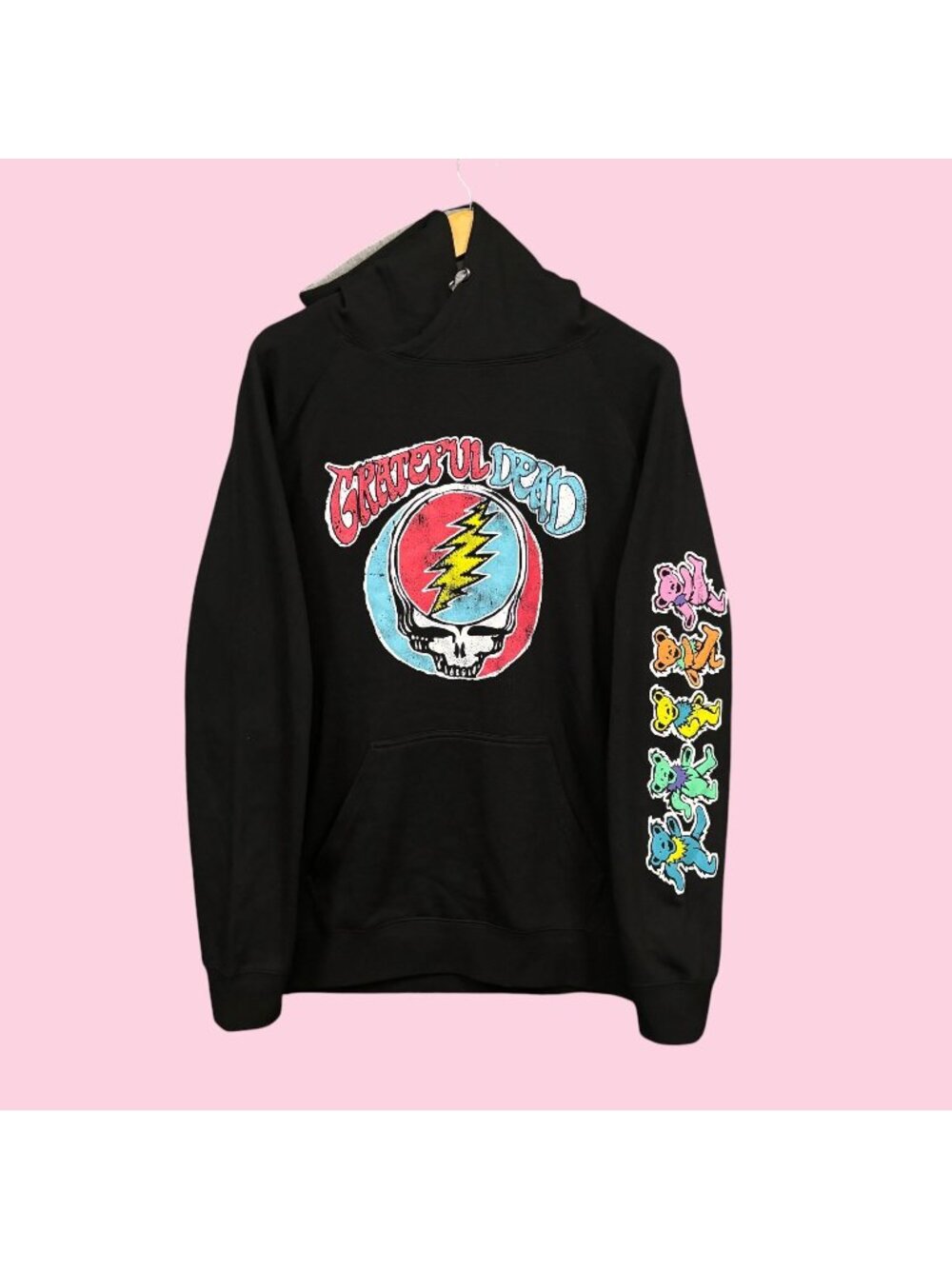 Grateful Dead Steal Your Face Dancing Bears Rock Band Hoodie L